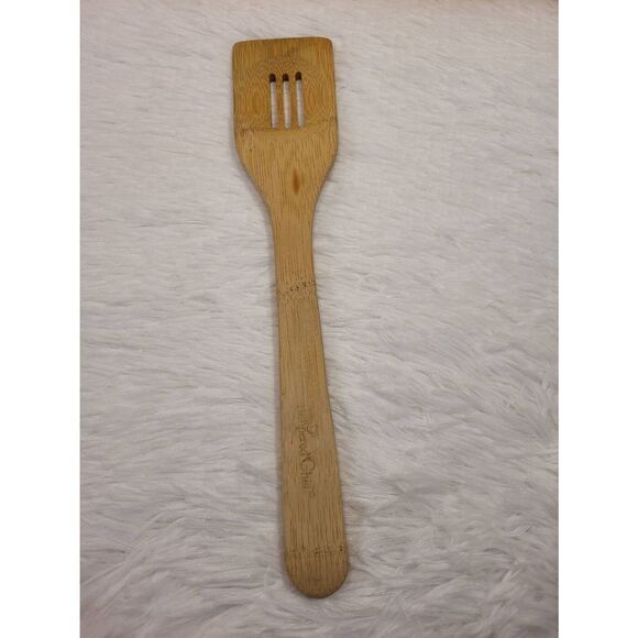 Pampered Chef 12 inch Bamboo Slotted Spoon - Picture 1 of 4